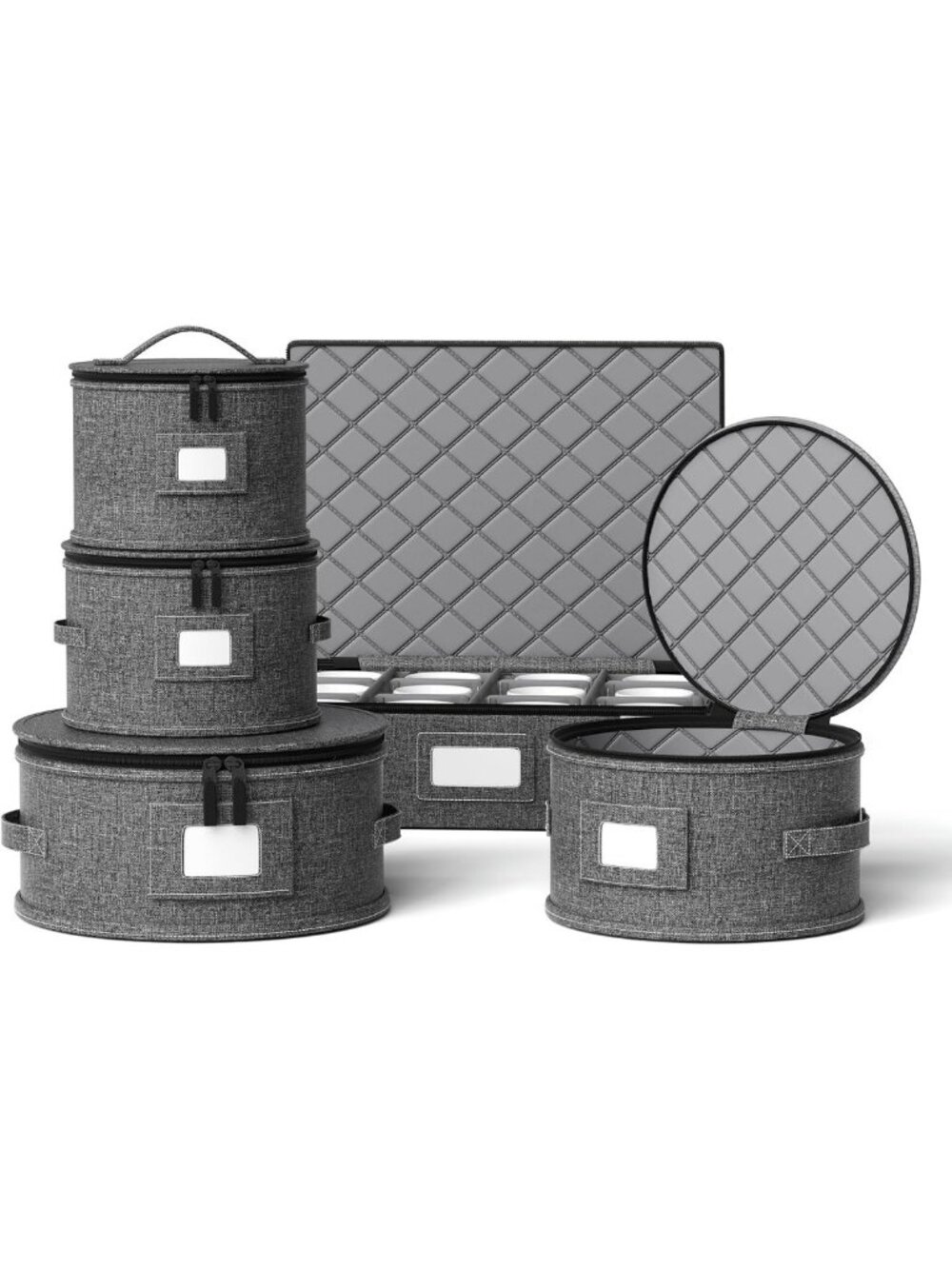 5-Piece Hard Shell Storage Box Set for Dishes, Wine Glasses & Dinnerware